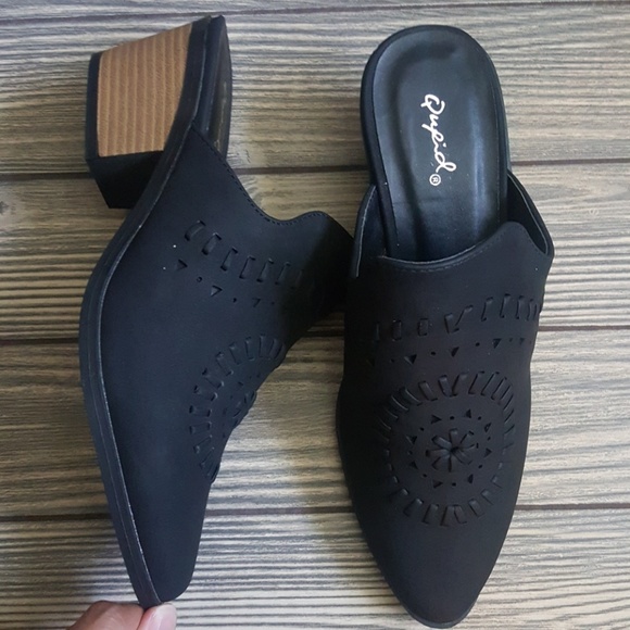 💐Montana Nubuck Black Mules - Picture 3 of 6